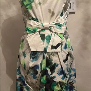 Kate Spade Jillian Watercolor Dress in Cream, Blue, and Green size 6 NWT